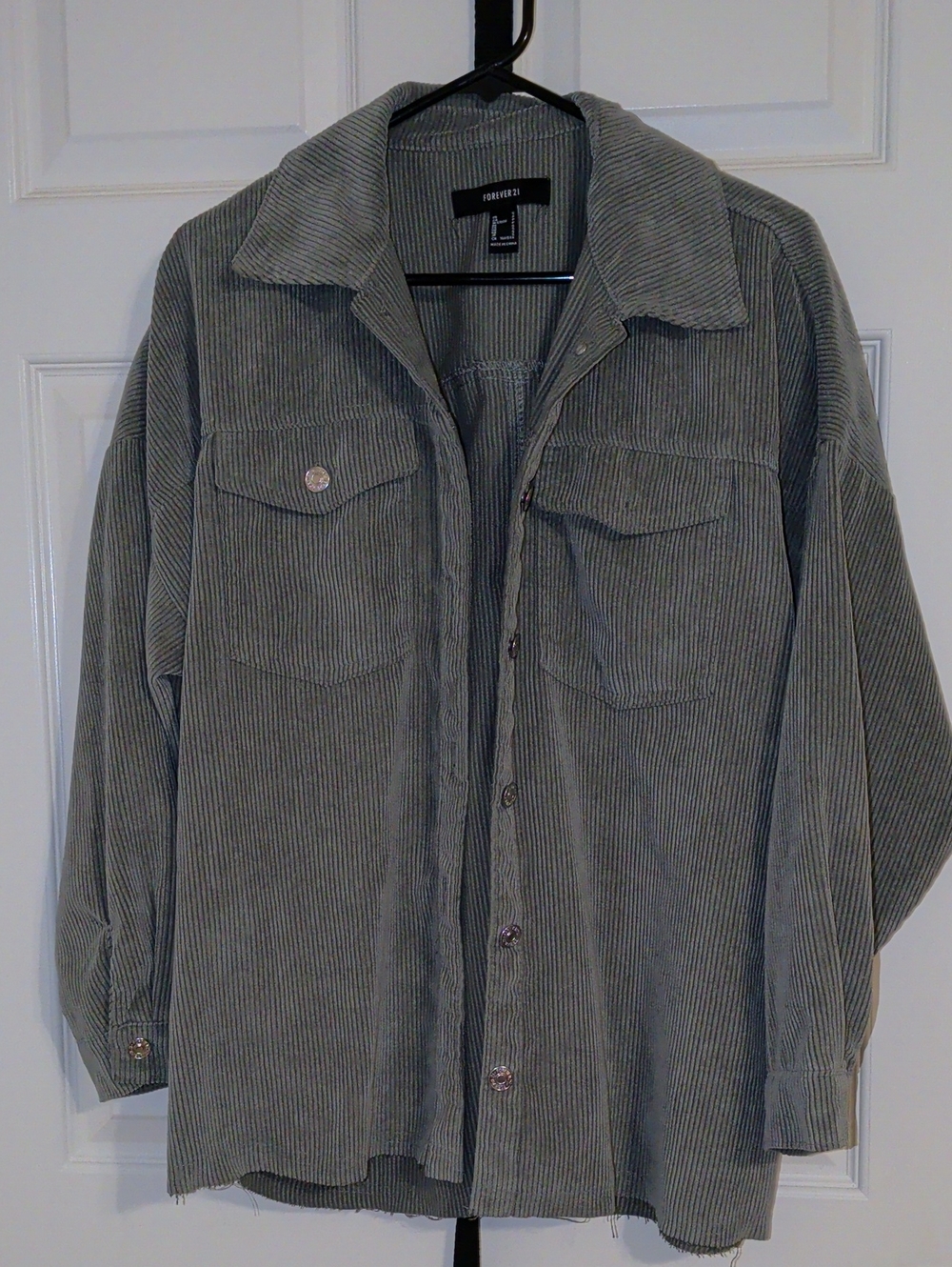 Forever 21 Woman's Olive Corduroy Shirt Jacket